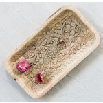 Creative Co-op Mango Wood Tray w/Floral Design