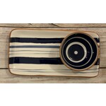 Youngs Blue & White Striped Tray w/Bowl