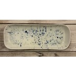 Creative Co-op Ceramic Blue/White Splatter Tray
