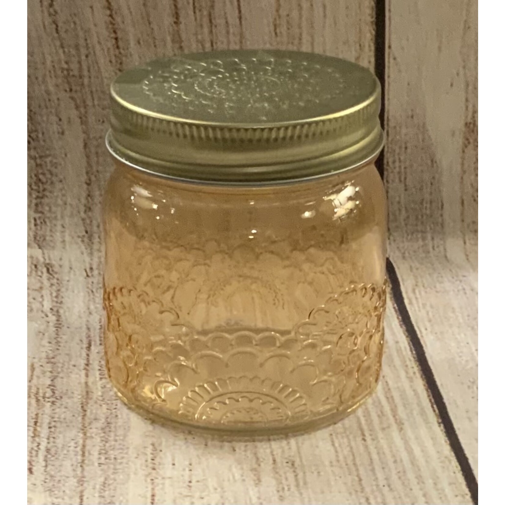 Gerson Colorful Floral Design Glass Jar w/Lid