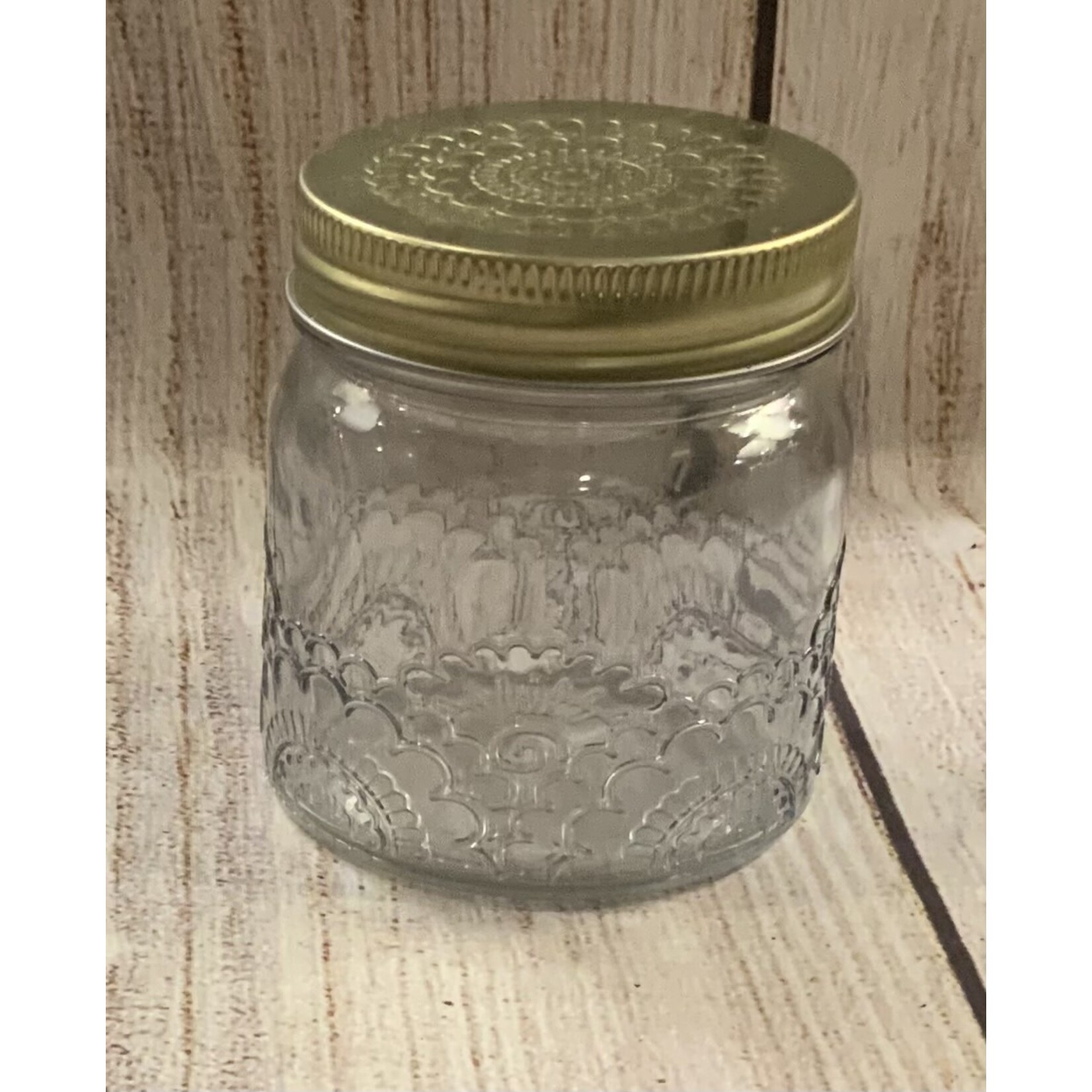 Gerson Colorful Floral Design Glass Jar w/Lid