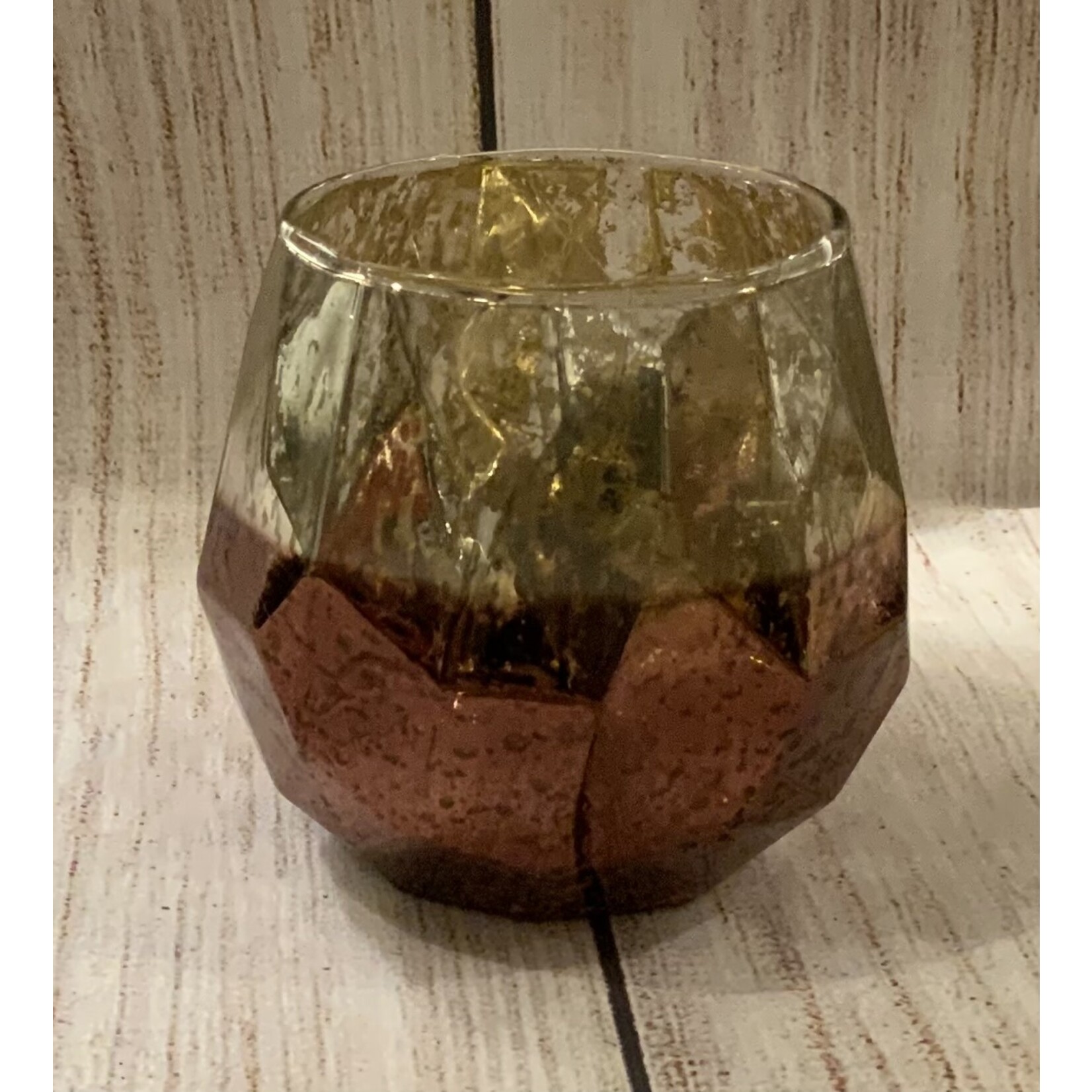 Creative Co-op Glass Geo Shape Candleholder