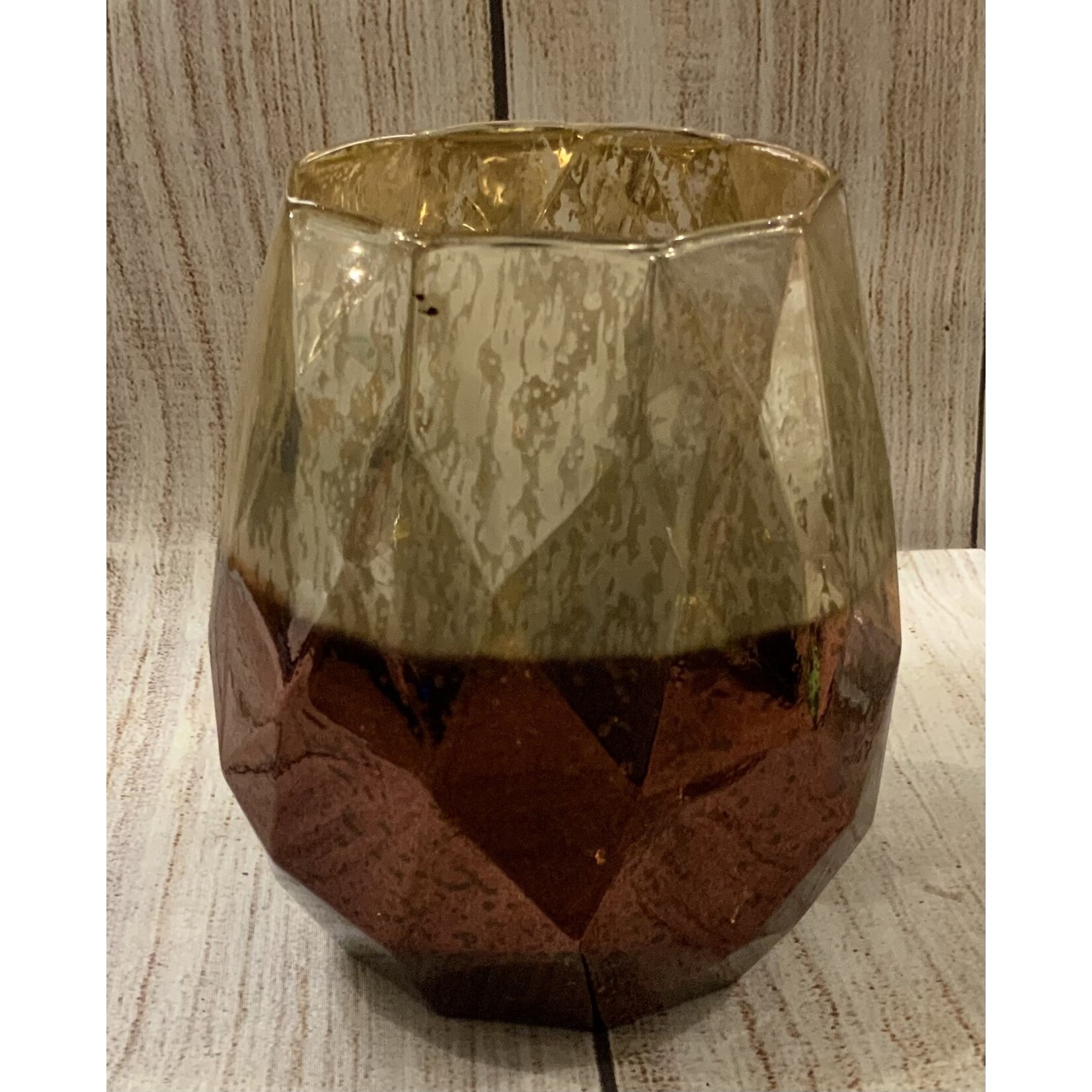 Creative Co-op Glass Geo Shape Candleholder