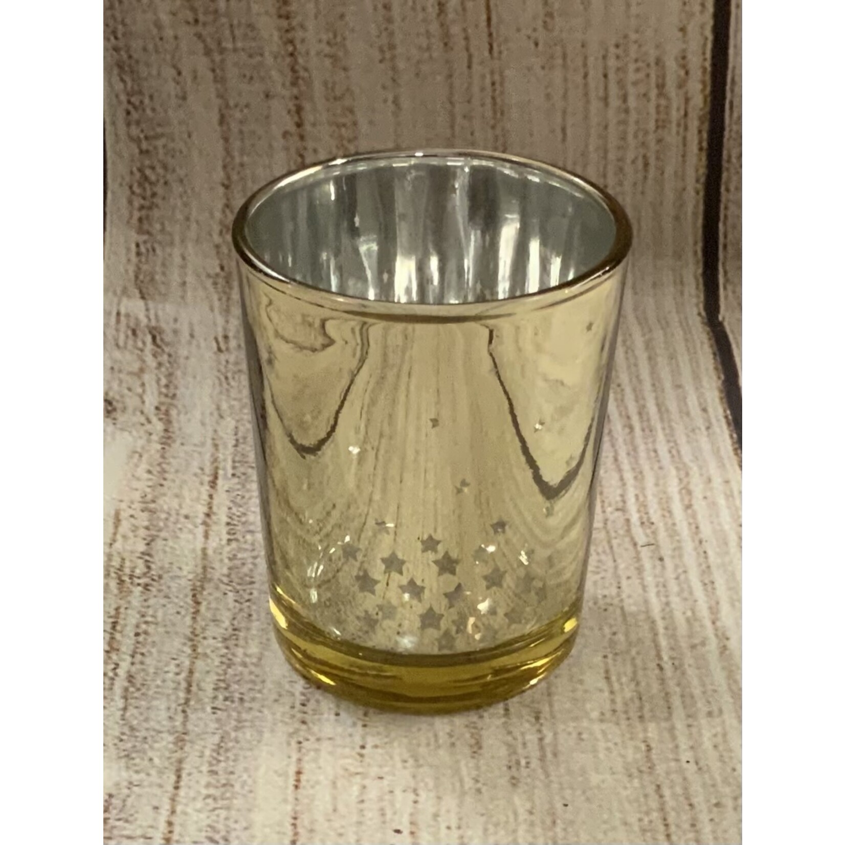 Gerson Mirrored Glass Votive w/Stars