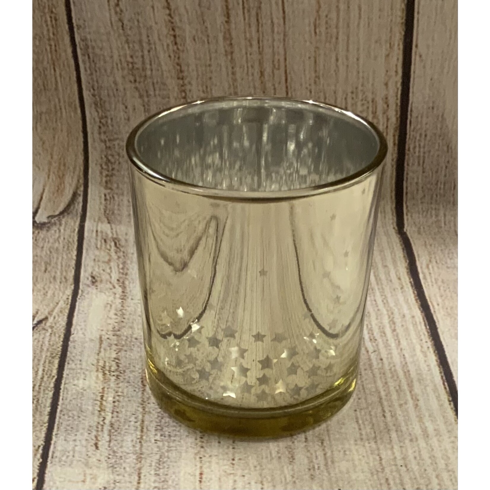 Gerson Mirrored Glass Votive w/Stars