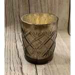 Darice Taupe Mirrored Glass Votive Cup