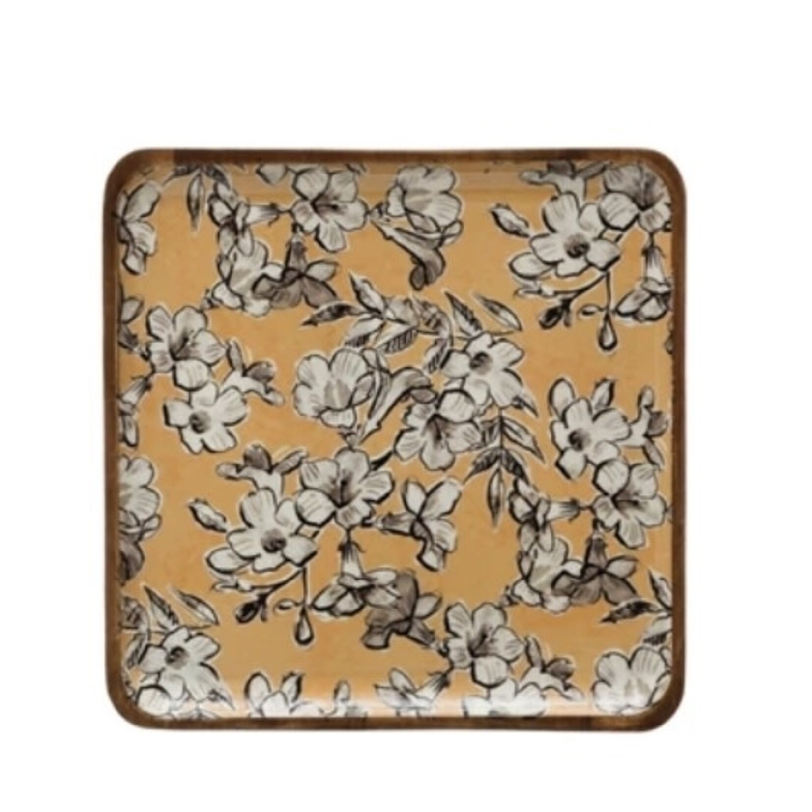 Creative Co-op Enameled Acacia Wood Tray