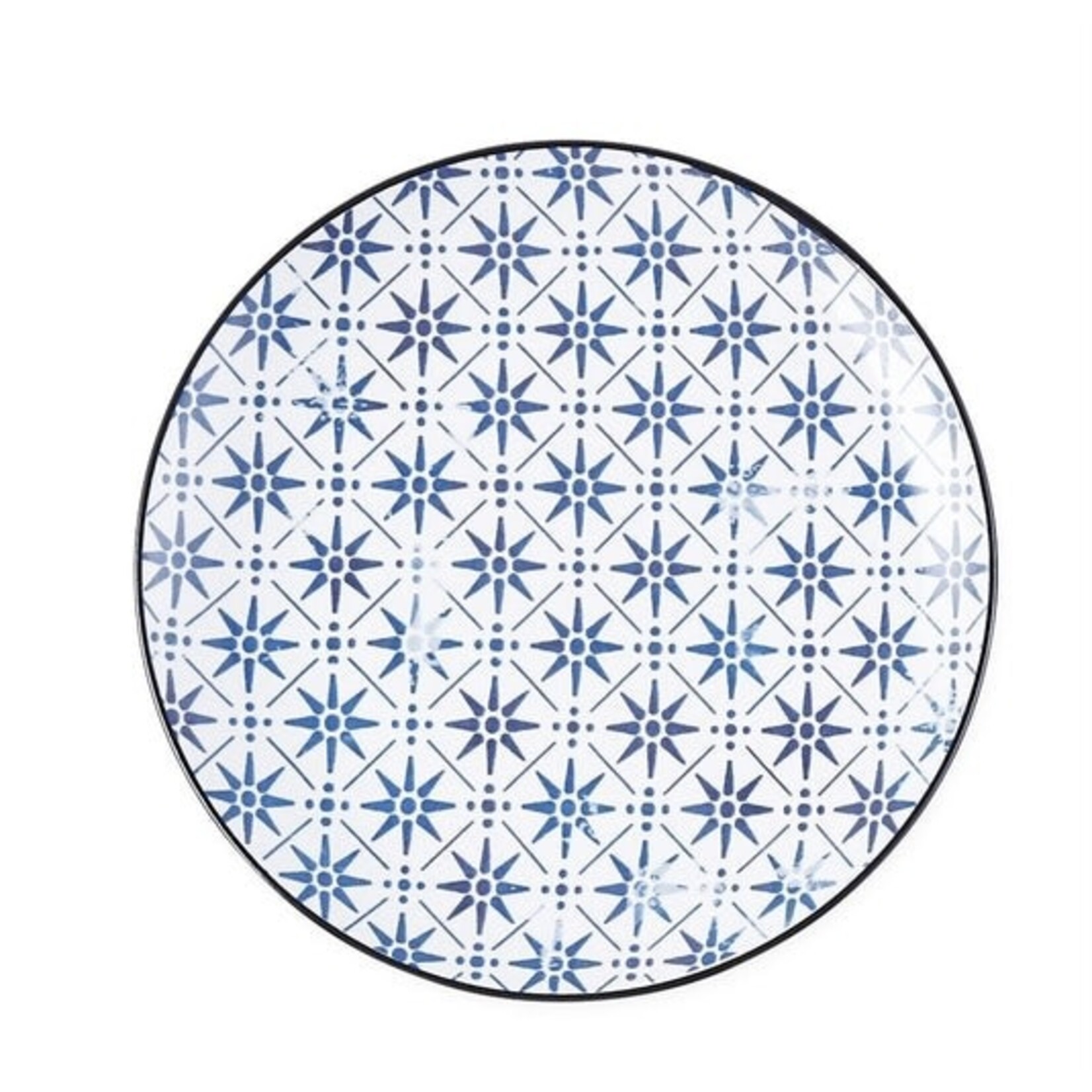 Design Imports Porto Blue Tile Porcelain Appetizer Plate