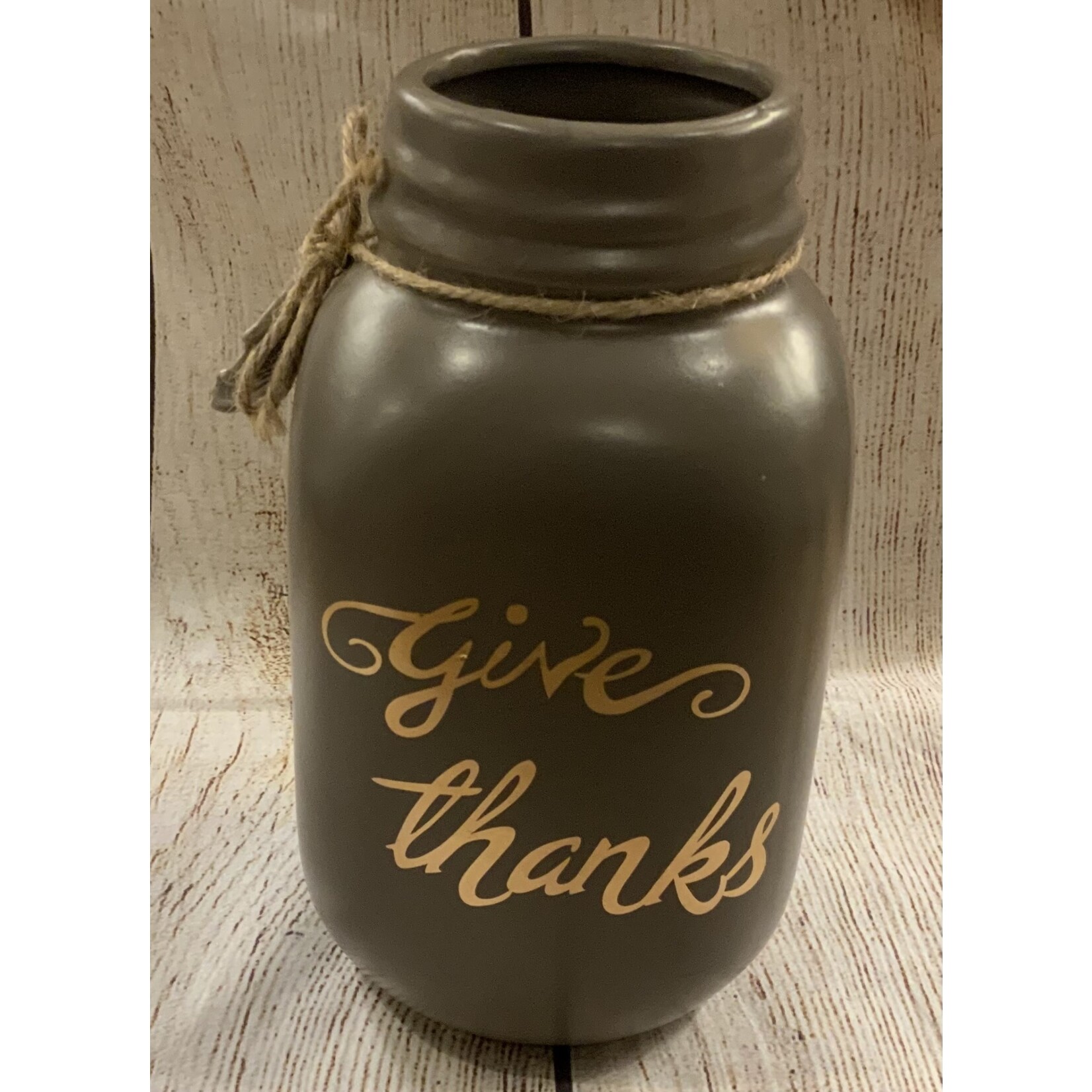 Transpac Give Thanks Slate Jar w/Ornament