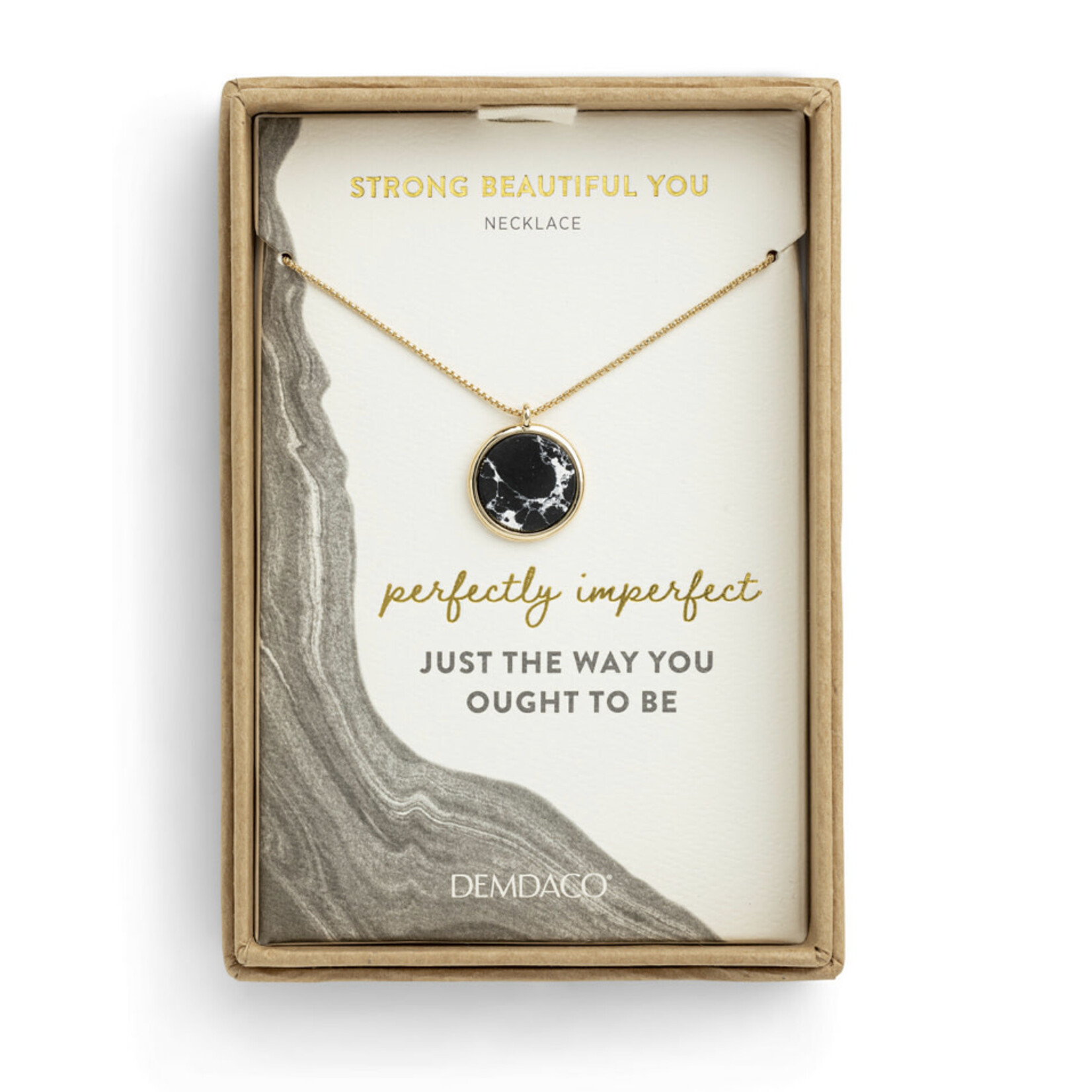 Demdaco Your Journey Black Marble Necklace