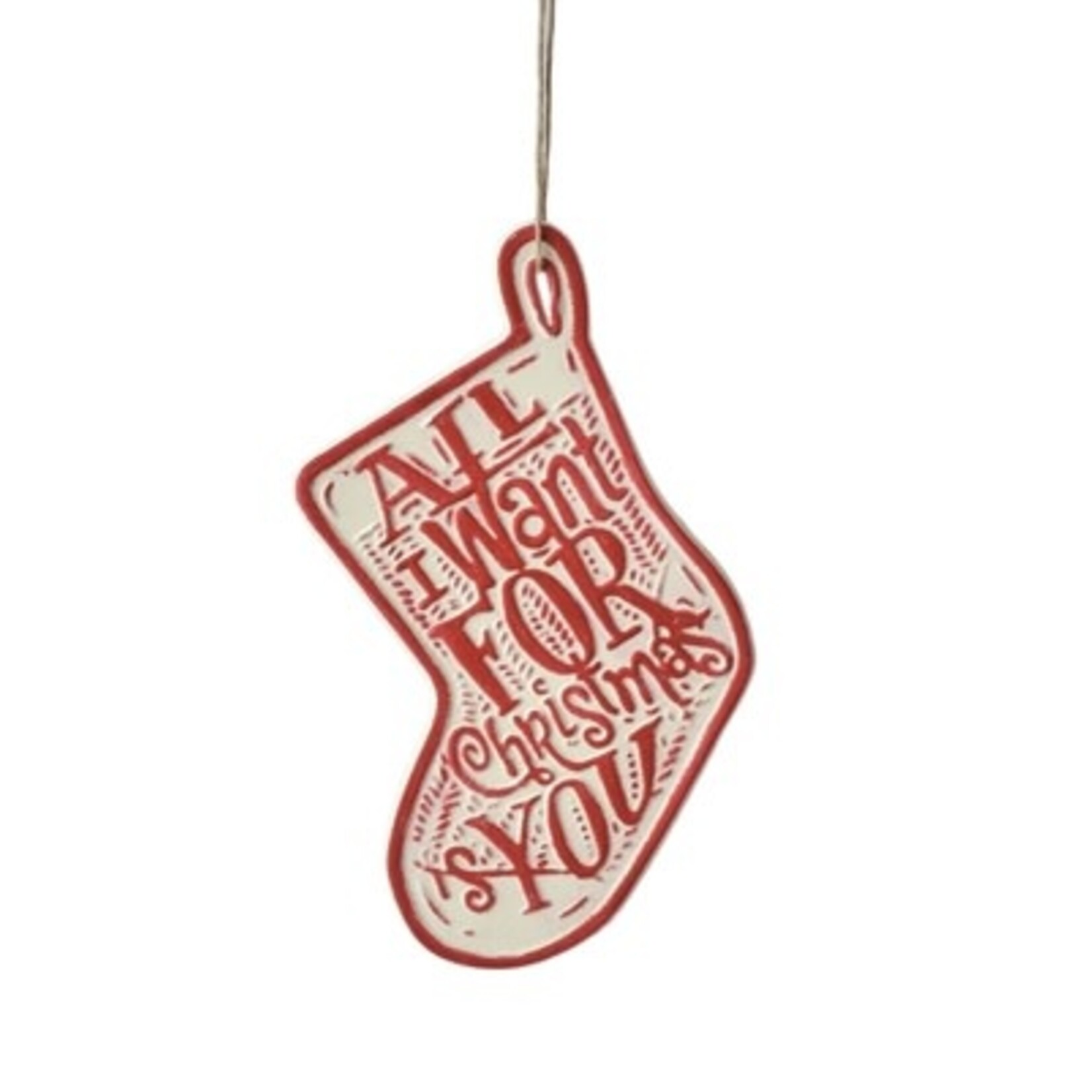 Ganz Embossed Metal Holiday Ornament