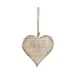 Demdaco Demdaco White Washed Wood Heart Ornament