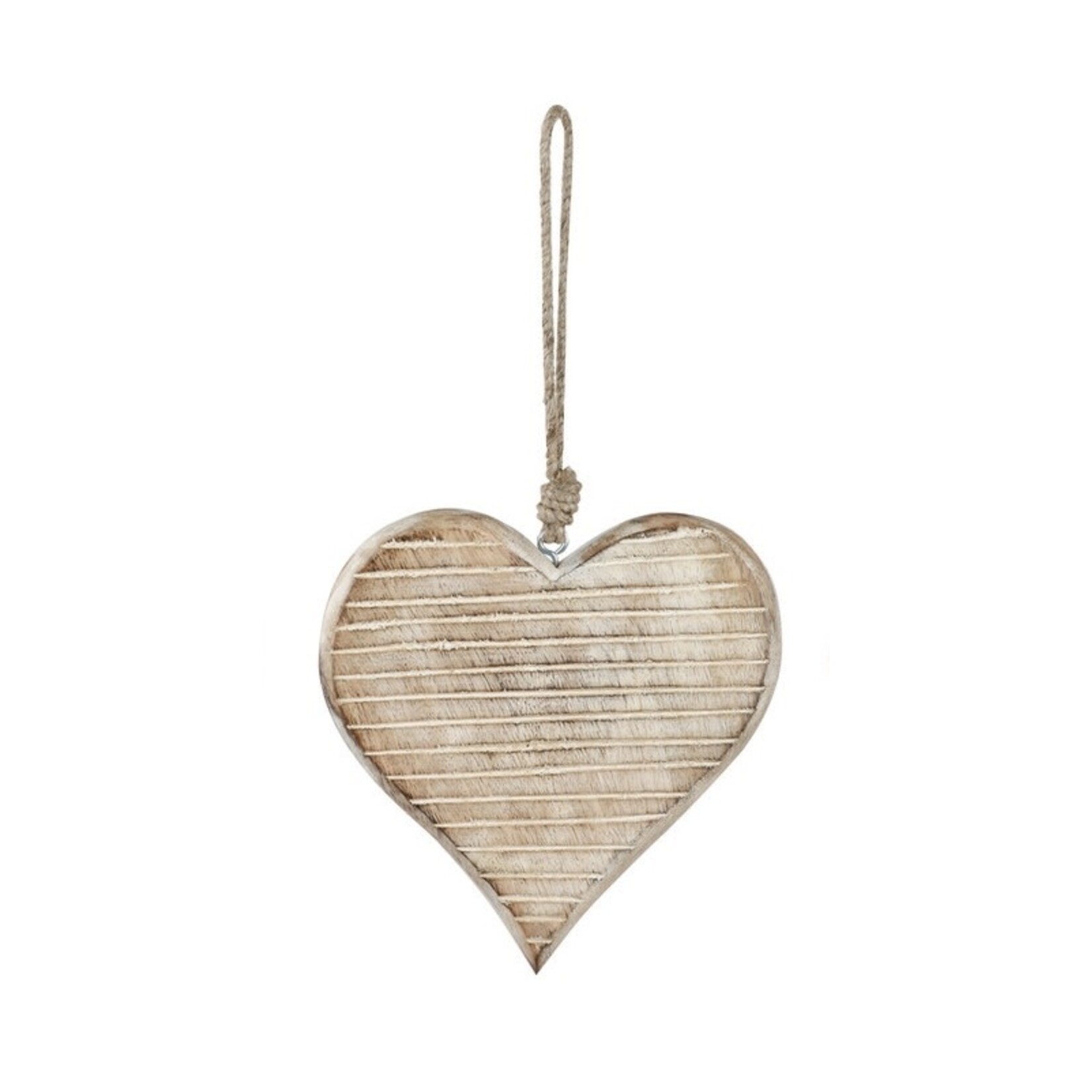 Demdaco Demdaco White Washed Wood Heart Ornament