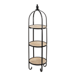 Ganz Black Round 3-Tier Plant Stand