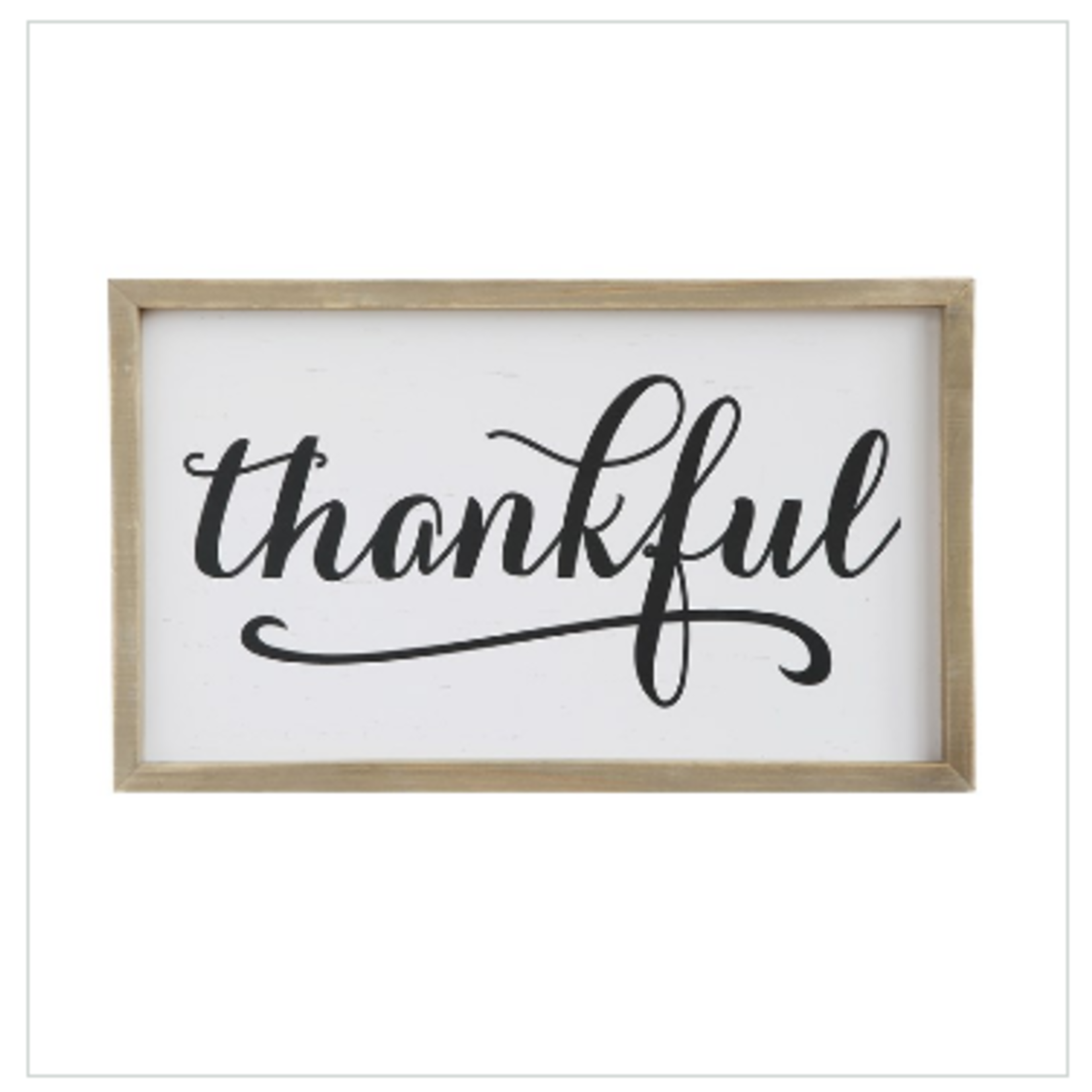 Creative Co-op White Wood Thankful Sign