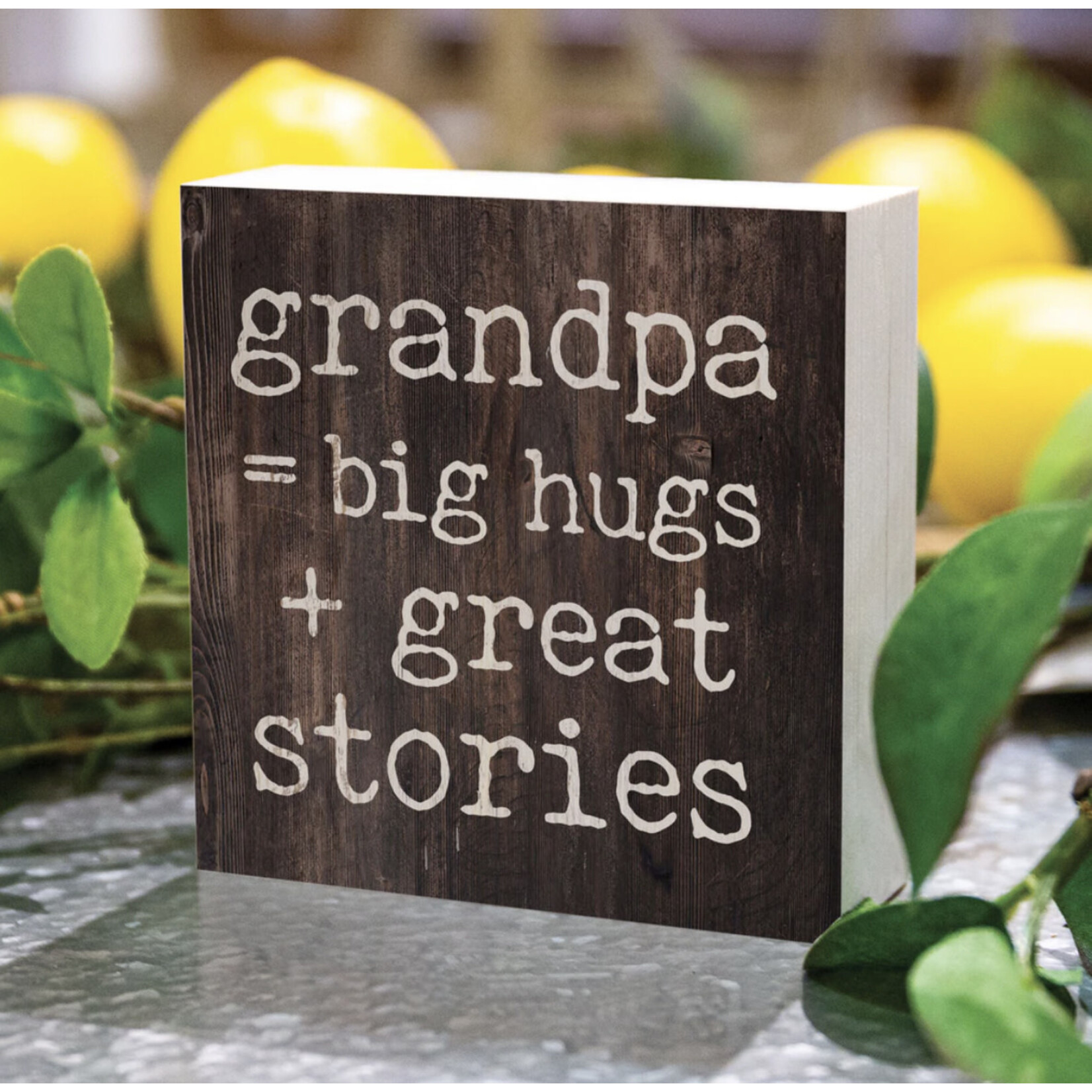 P. Graham Dunn Grandpa=Big Hugs Block Sign