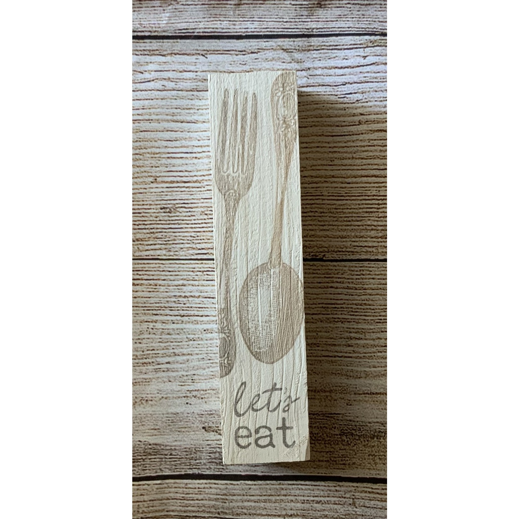 P. Graham Dunn Let’s Eat Wood Block Sign