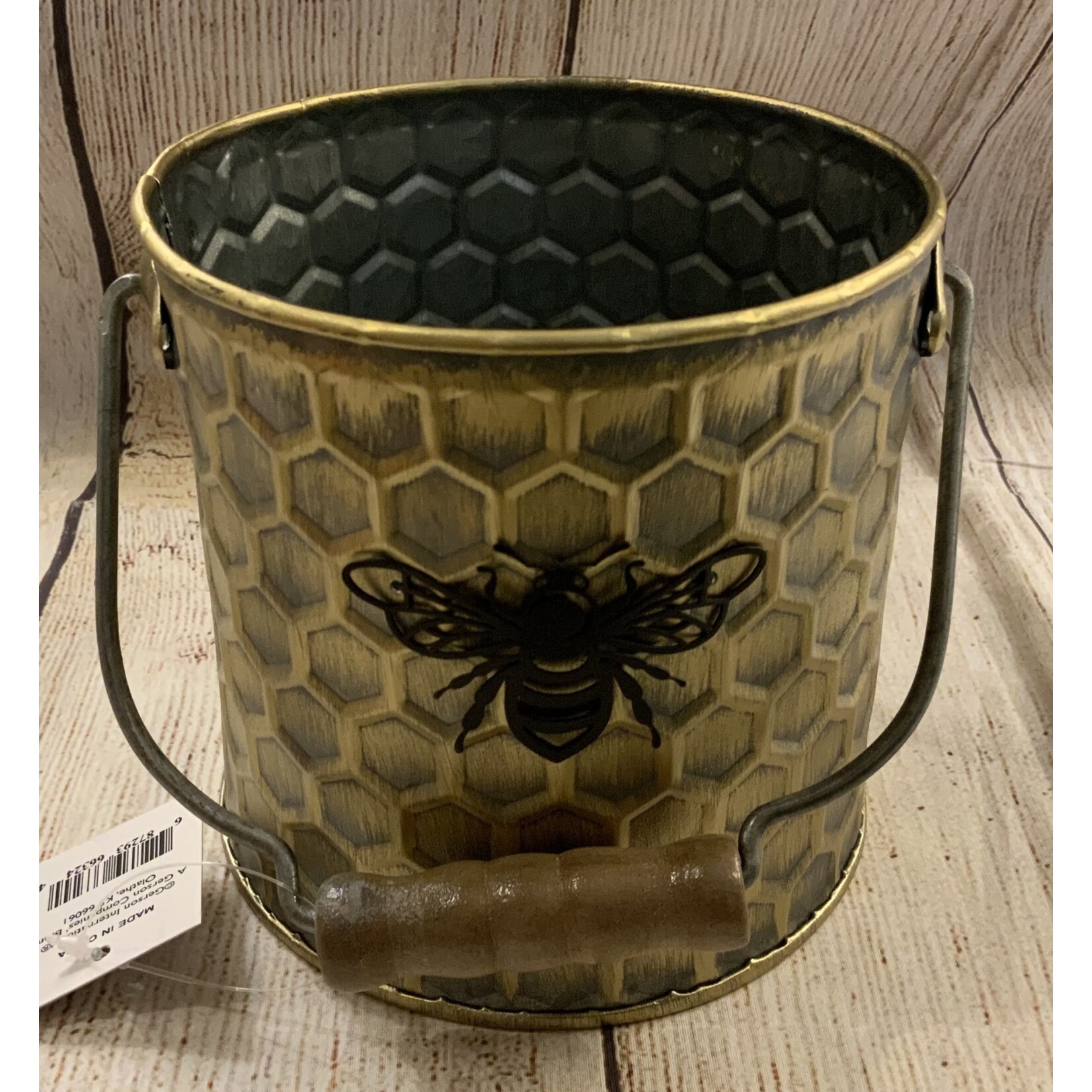 Gerson Metal Embossed Bee Bucket