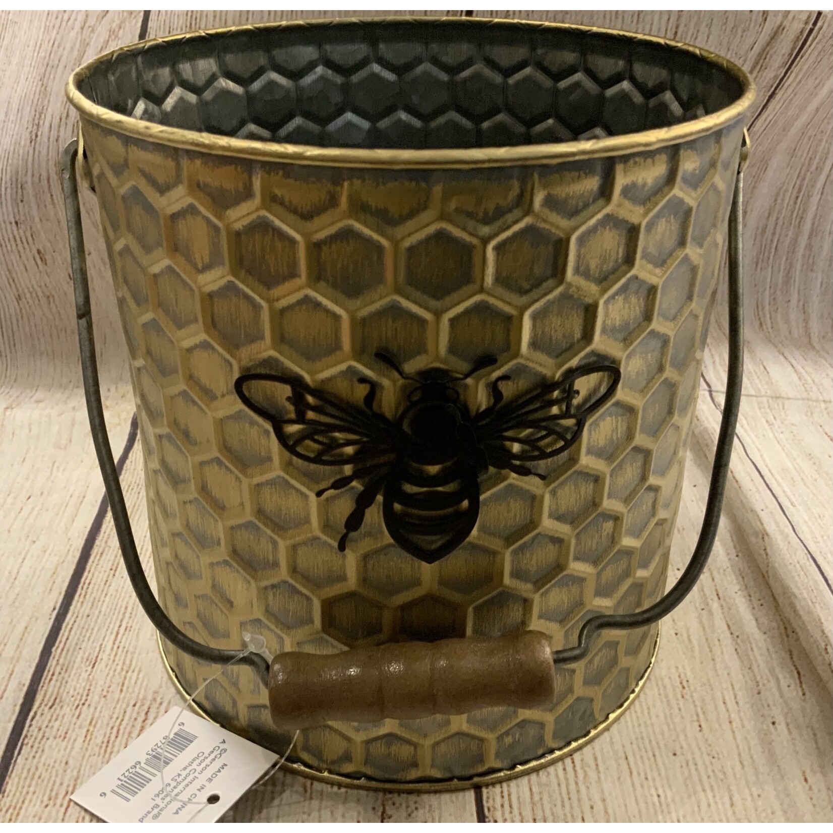 Gerson Metal Embossed Bee Bucket