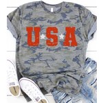 Kissed Apparel Kissed Apparel USA with Silver Stars T-Shirt