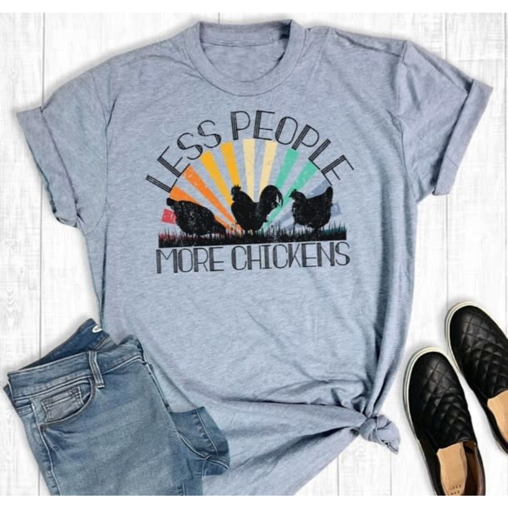 The Way Down South Less People More Chickens Graphic T-Shirt