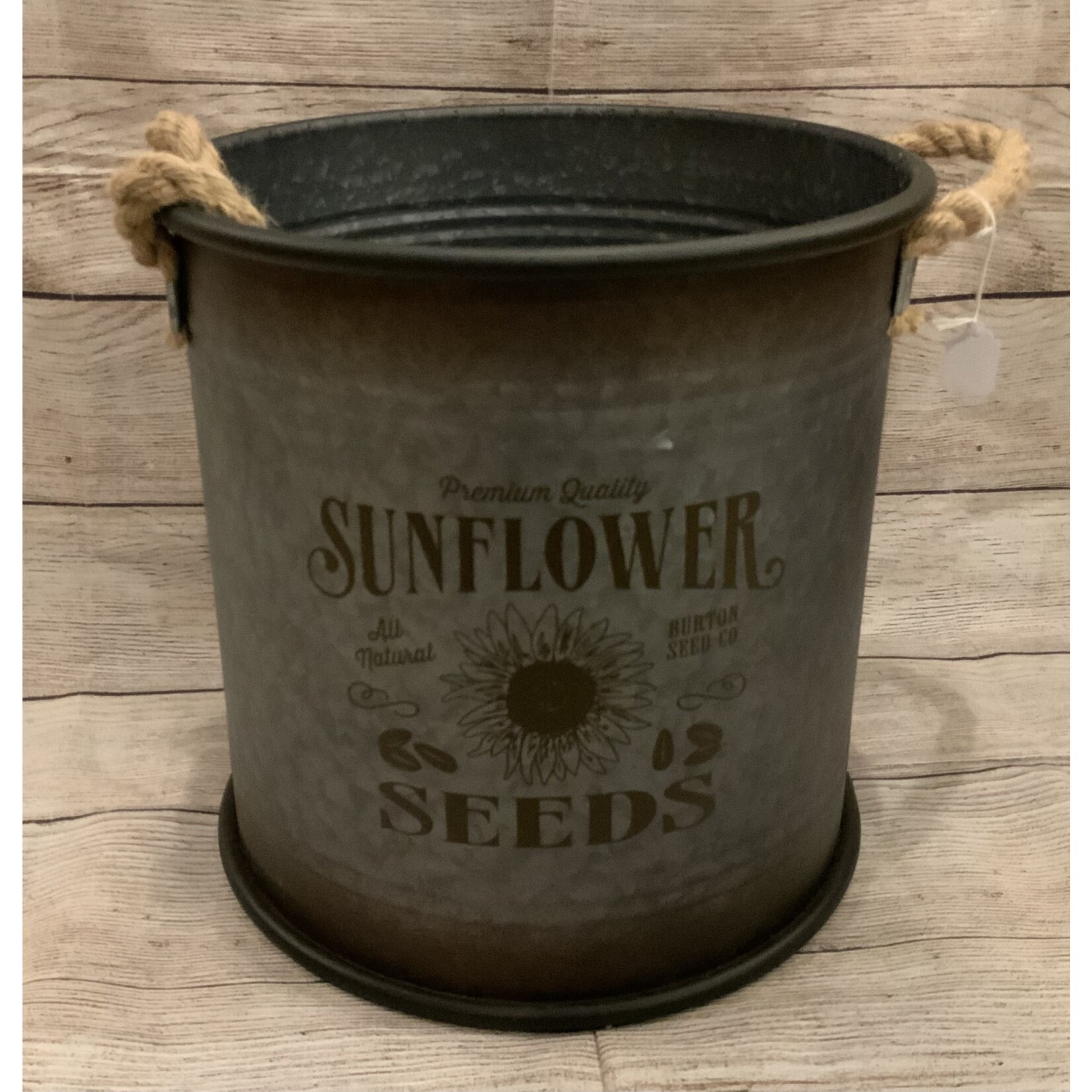 Burton & Burton Sunflower Seeds Galvanized Bucket/Planter