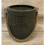 Midwest CBK Basketweave Cylinder Lantern, Gray