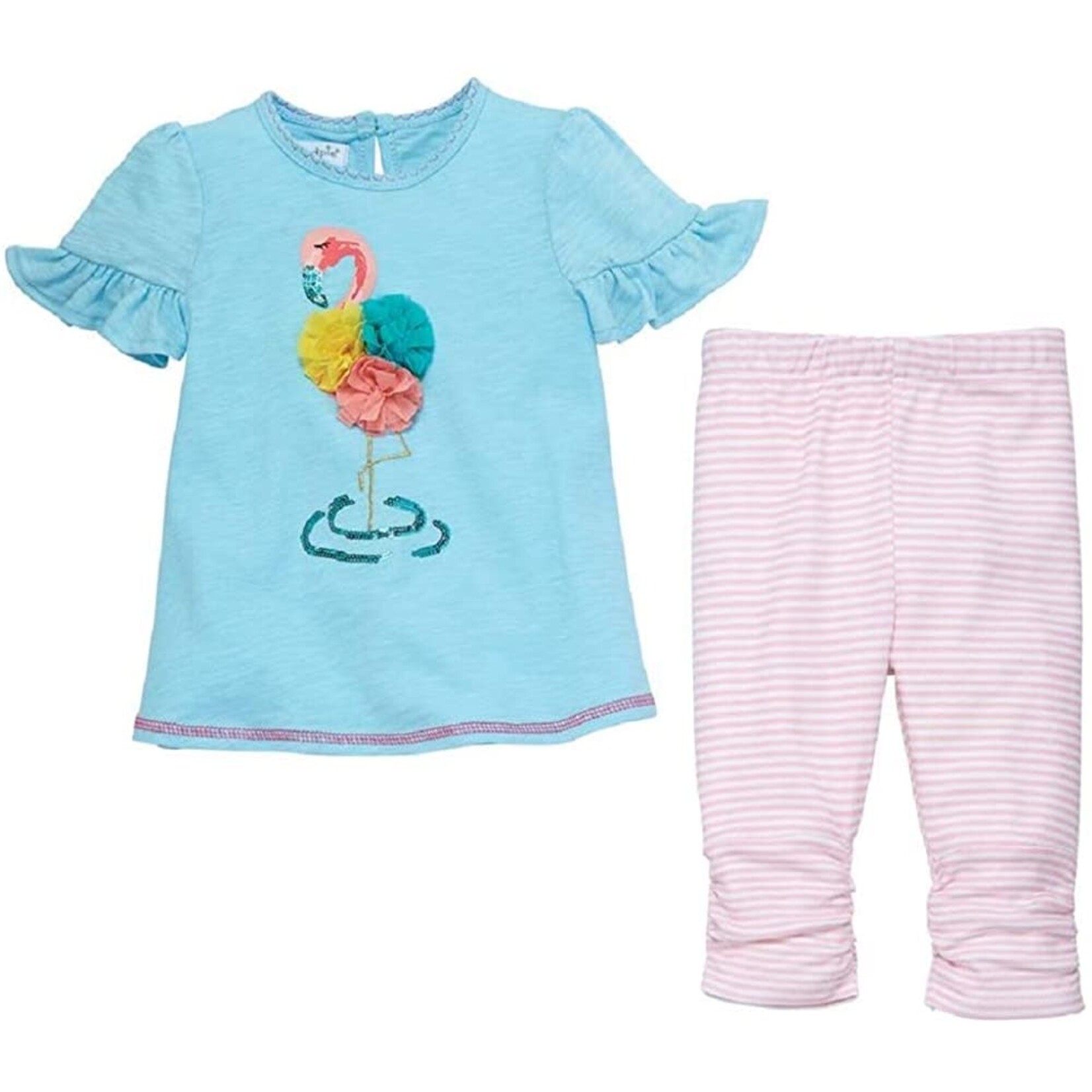Mudpie Mudpie Flamingo Tunic and Capri Set 6-9 Months