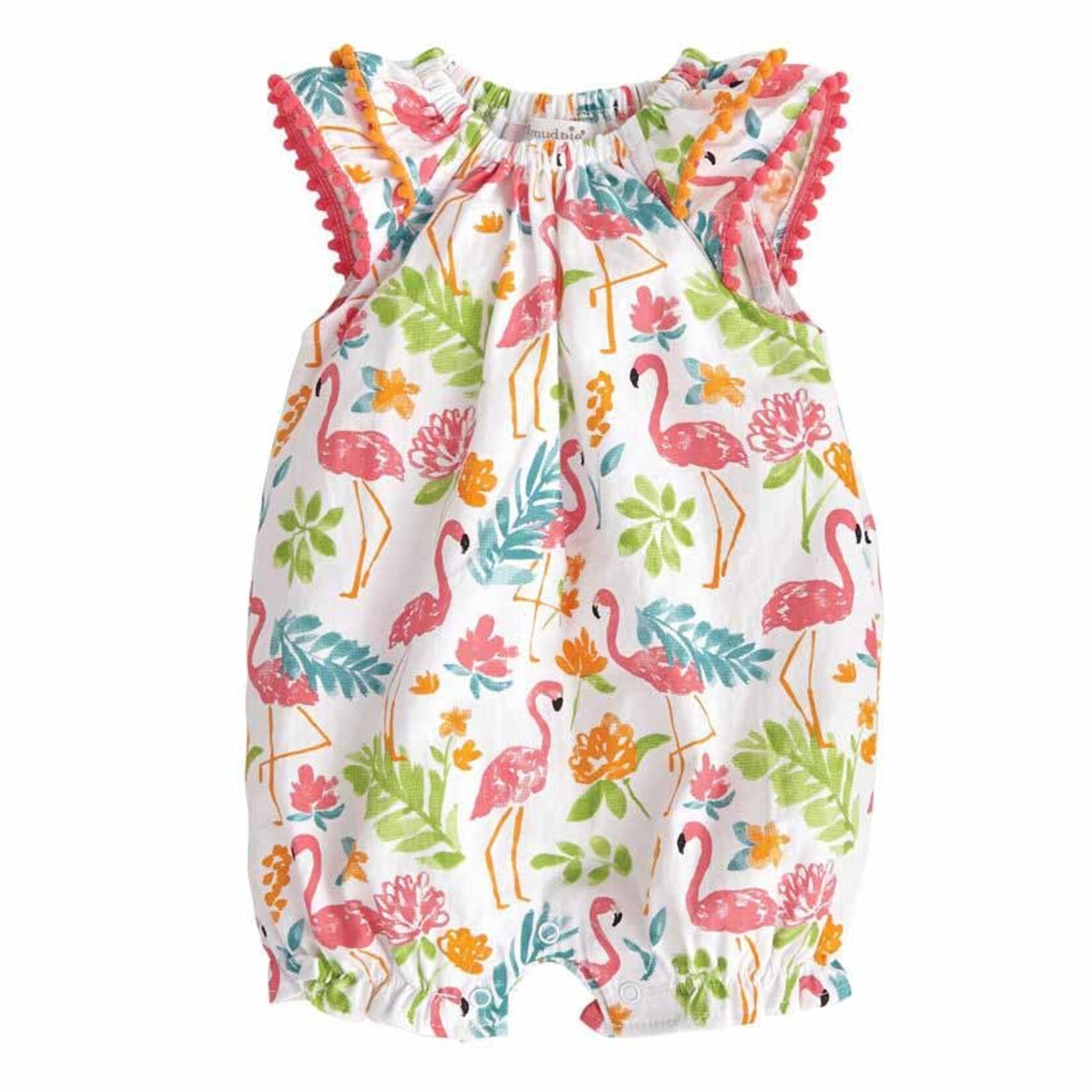 Mudpie Mudpie Flamingo Floral Bubble Romper 12-18 Months