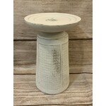 Raz White Wood Candlestick
