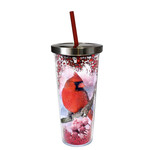 Spoontiques Cardinal Glitter Cup w/Straw