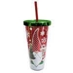Spoontiques Christmas Gnome Foil Cup w/Straw