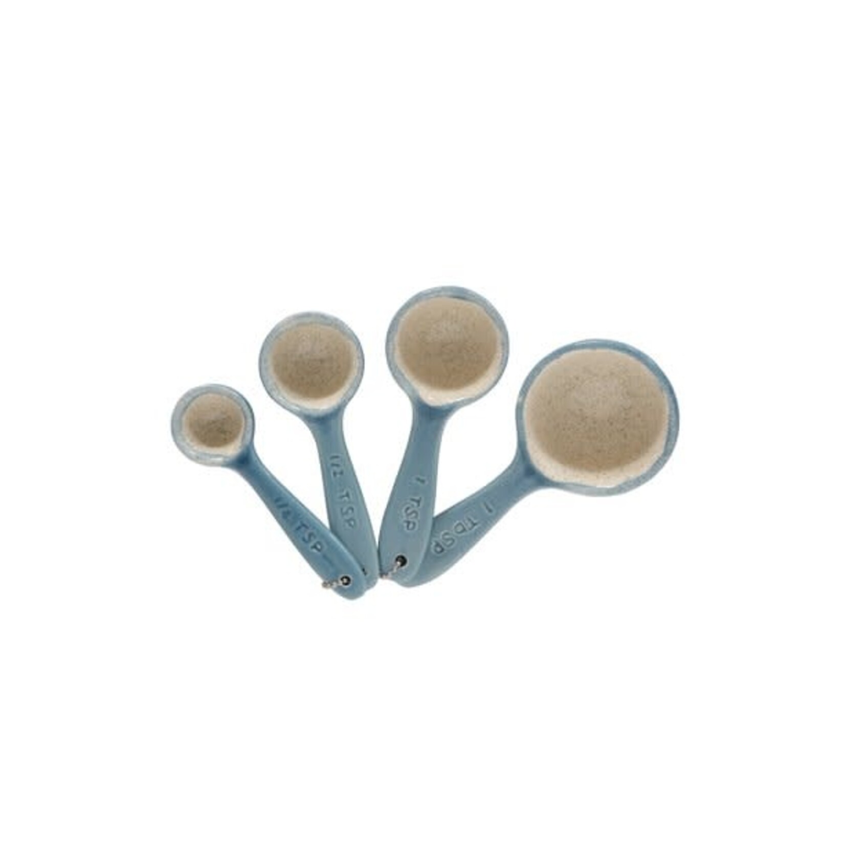 Creative Co-op Stoneware Blue Measuring Spoons