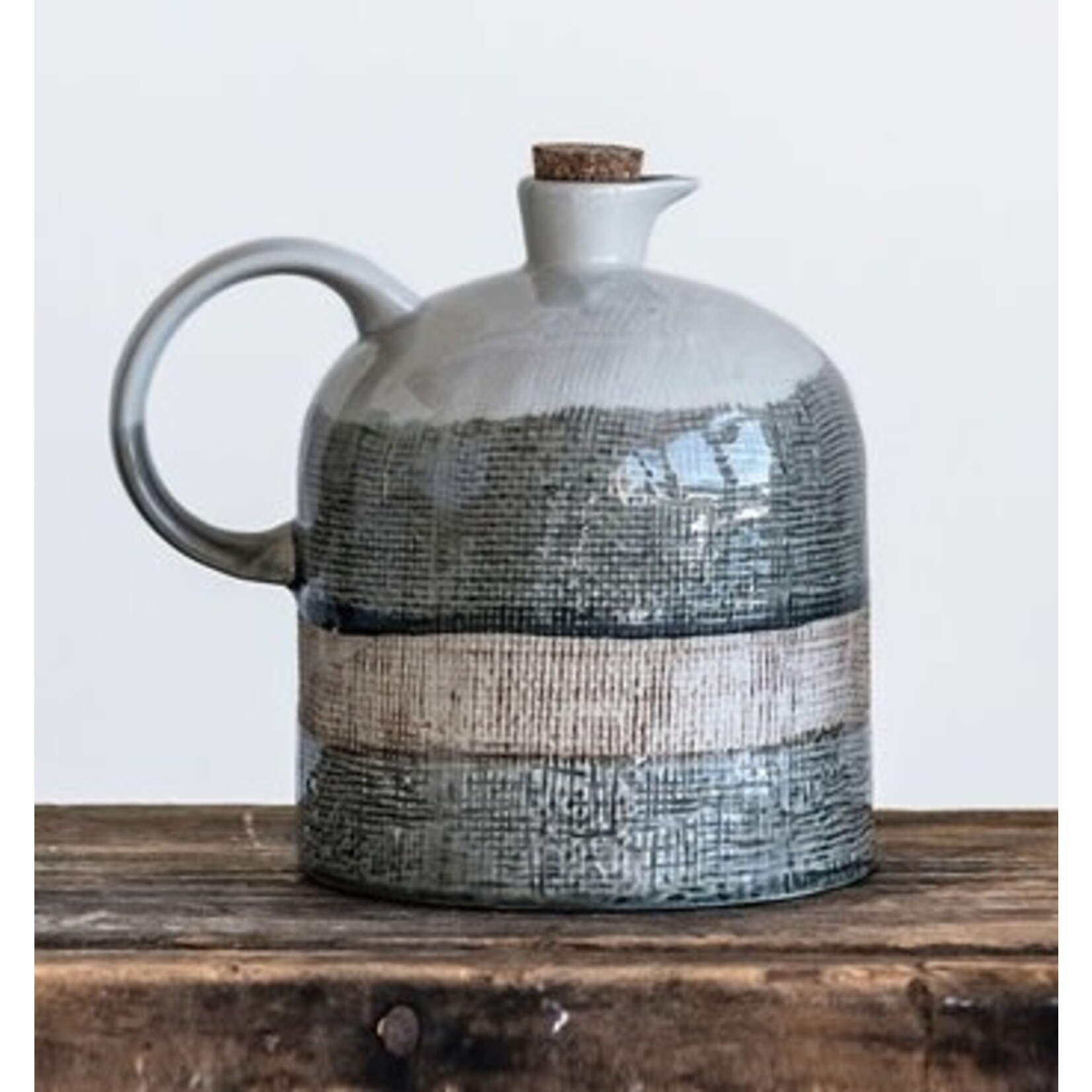 Creative Co-op Reactive Glaze Jug w/Cork