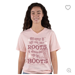 Simply Southern Simply Southern Boots T-Shirt for Women in Shrimp Pink XXL
