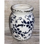 Ganz Stoneware Vase w/Blue Floral Print