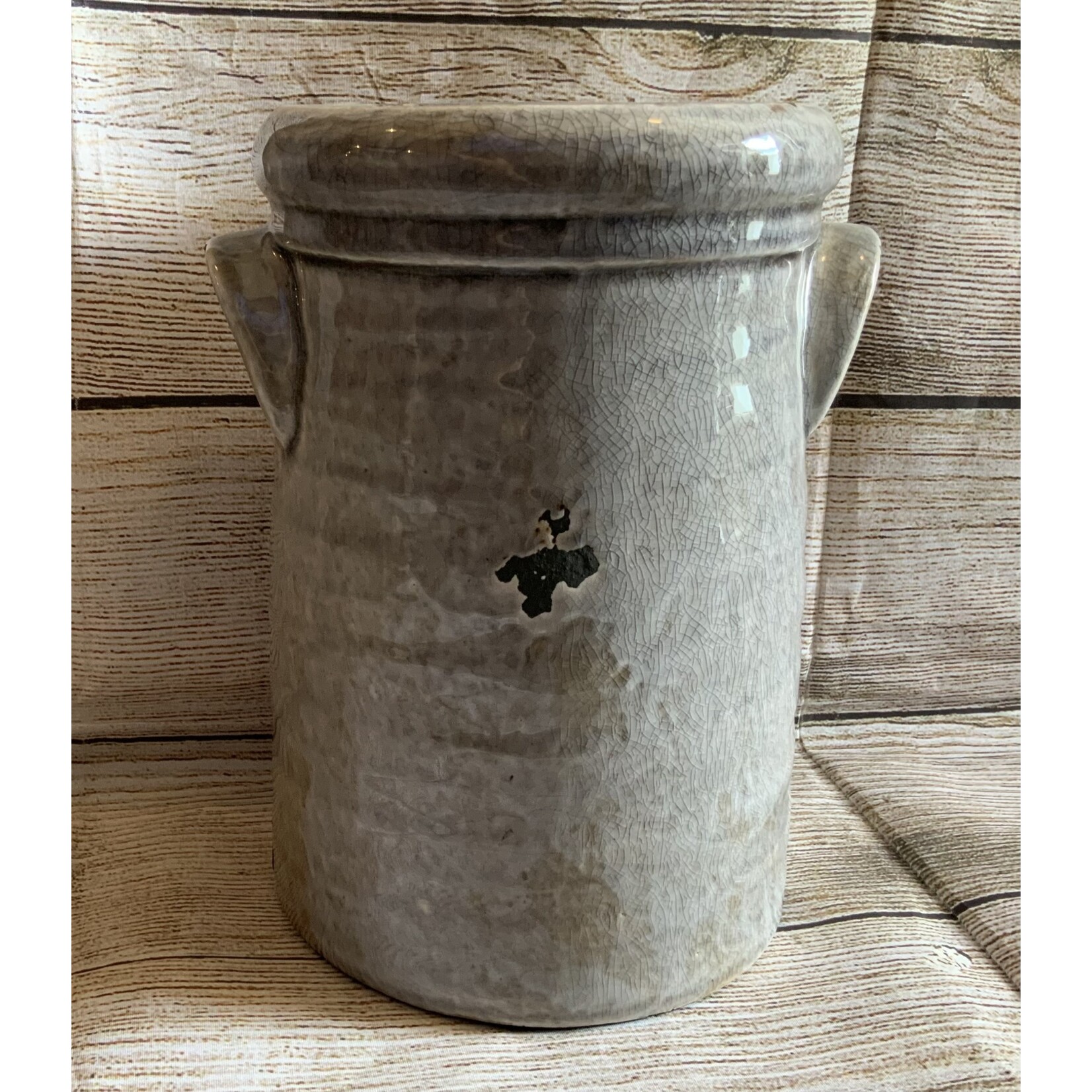 Melrose Gray Rustic Stoneware Crock