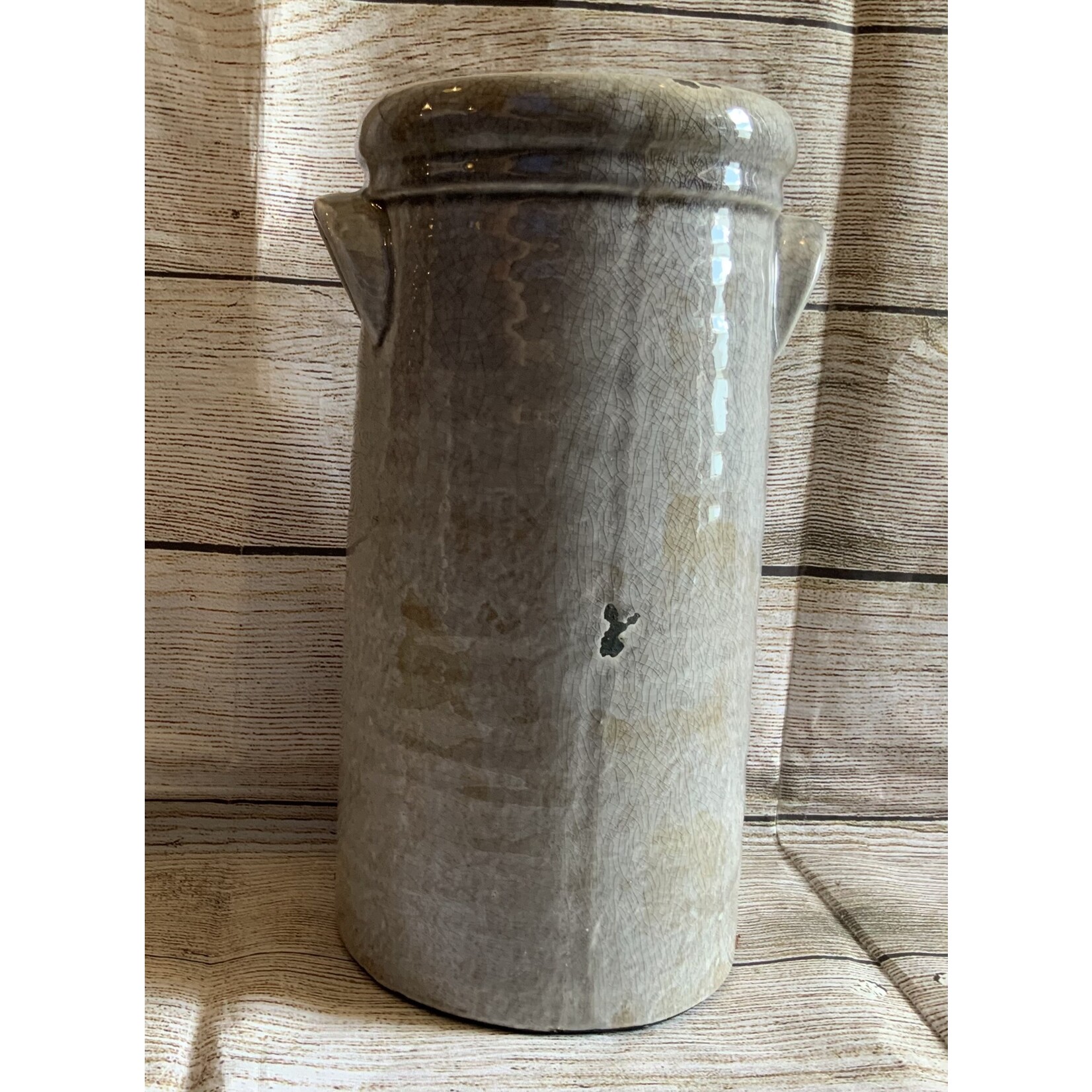 Melrose Gray Rustic Stoneware Crock