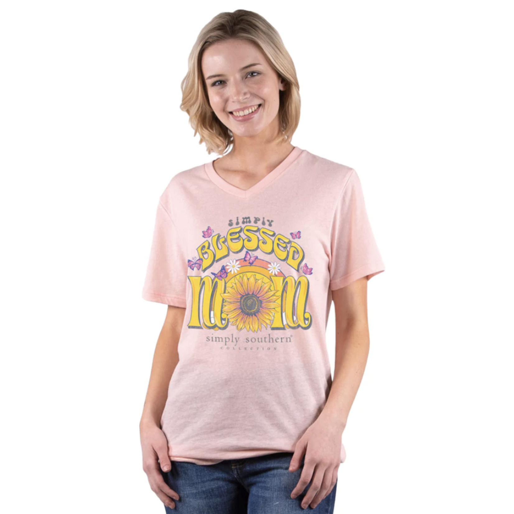 Simply Southern Simply Southern Mom T-Shirt in Shrimp Pink Small