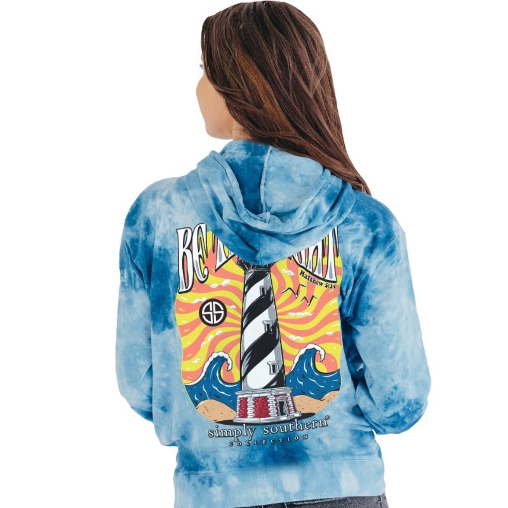 Simply Southern Simply Southern Be The Light Hoodie in Tie Dye Wave