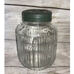 Tender Heart Glass Jar w/Green Metal Lid