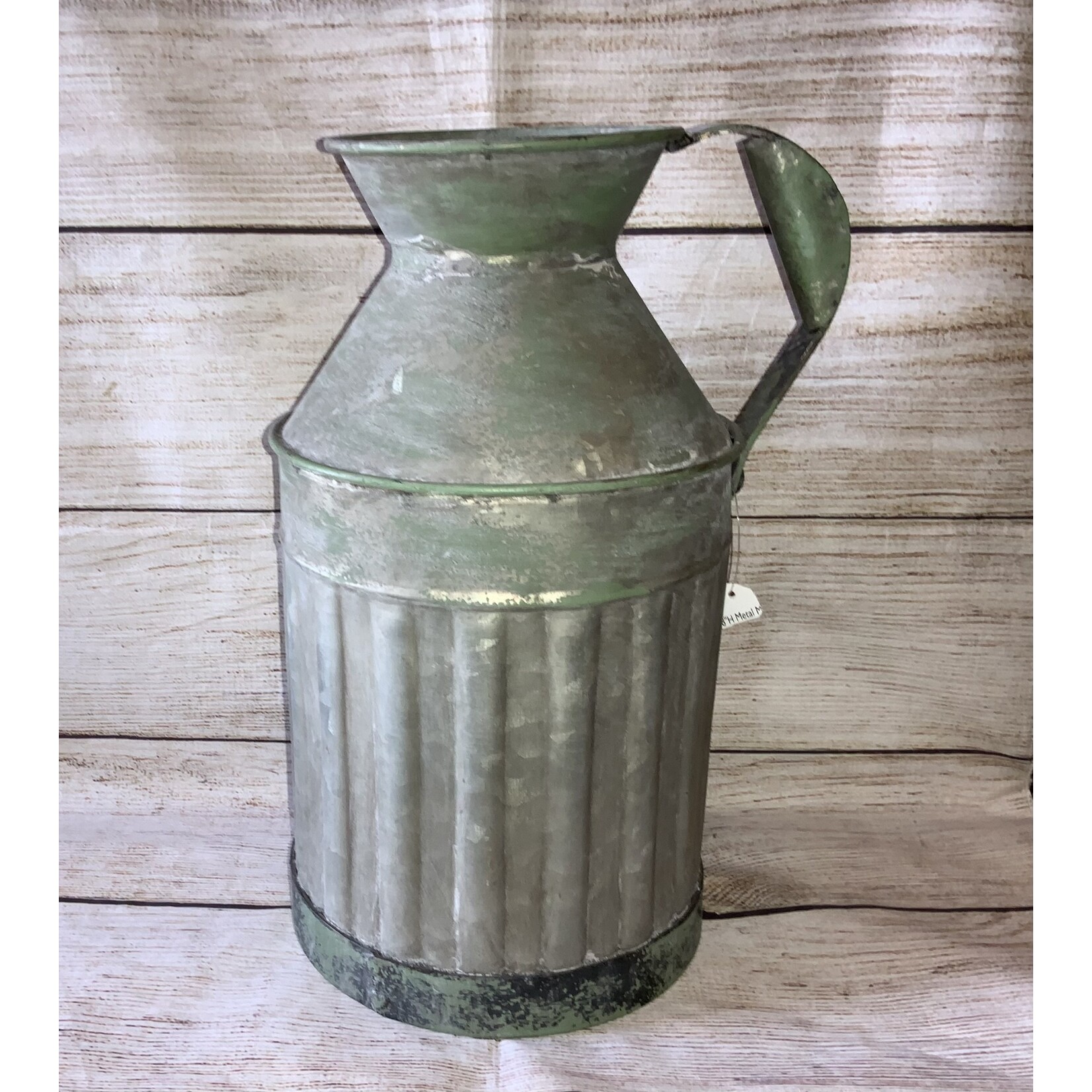 Gerson Metal Milk Can Vase w/Side Handle