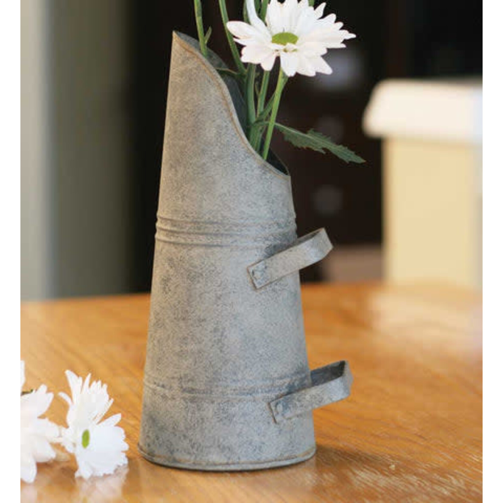 Colonial Tin Coal Bin Flower Vase