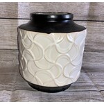 Melrose Cream & Chocolate Vase w/Embossment