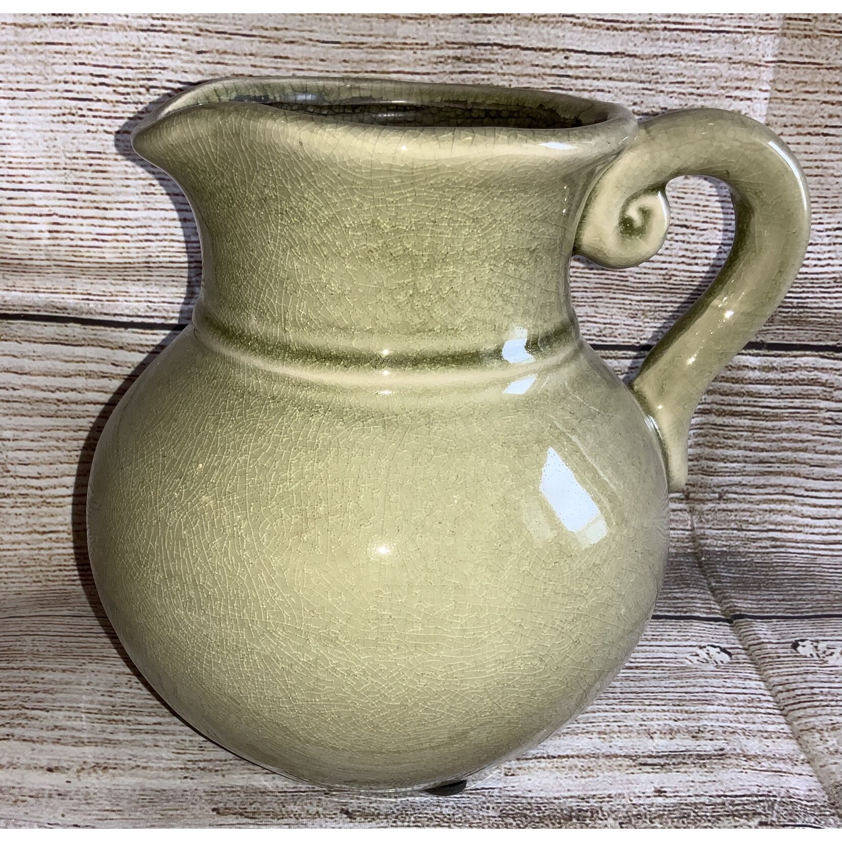 Melrose Stoneware Green Pitcher