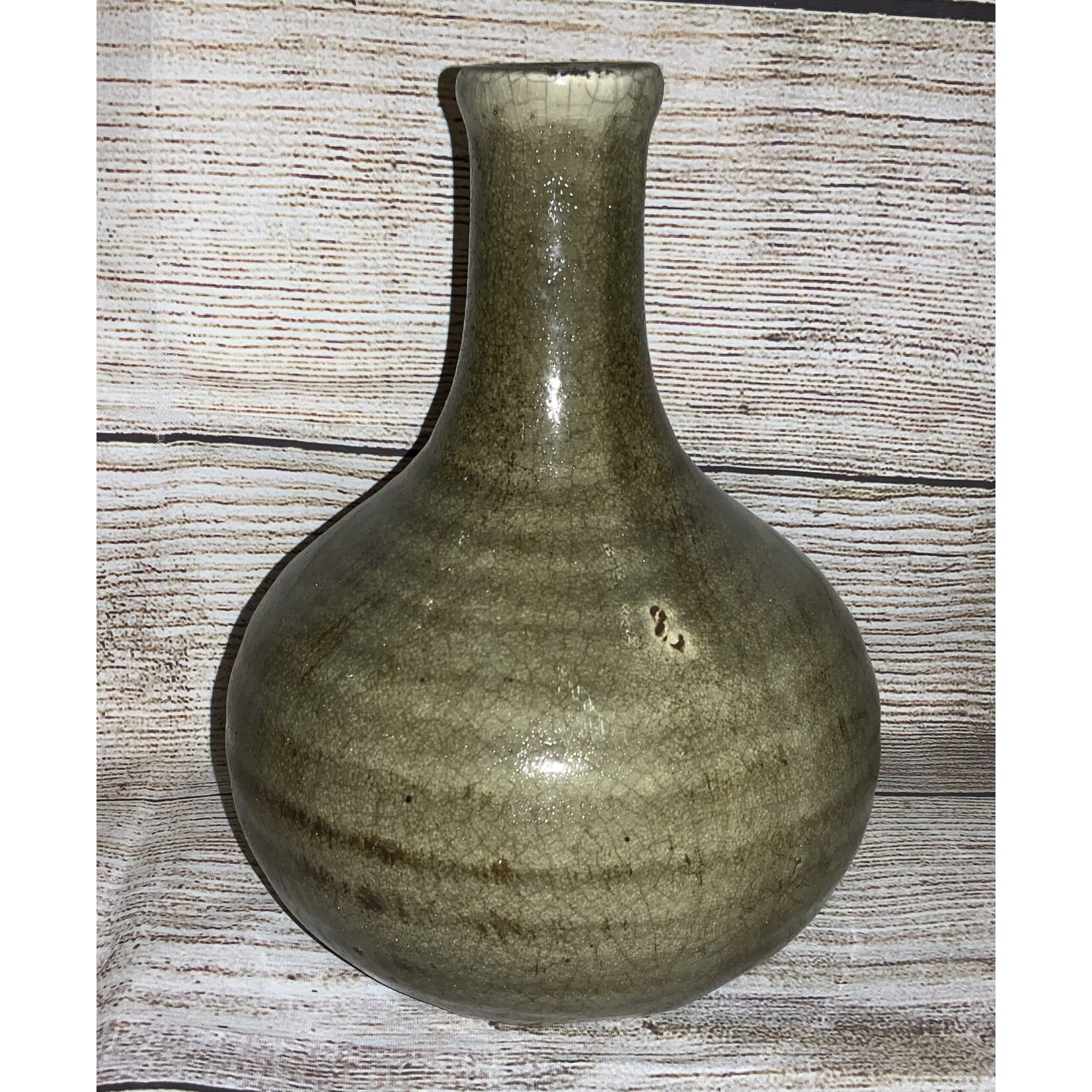 Melrose Dark Green Stoneware Bud Vase