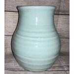 Ribbed Aqua Stone Vase