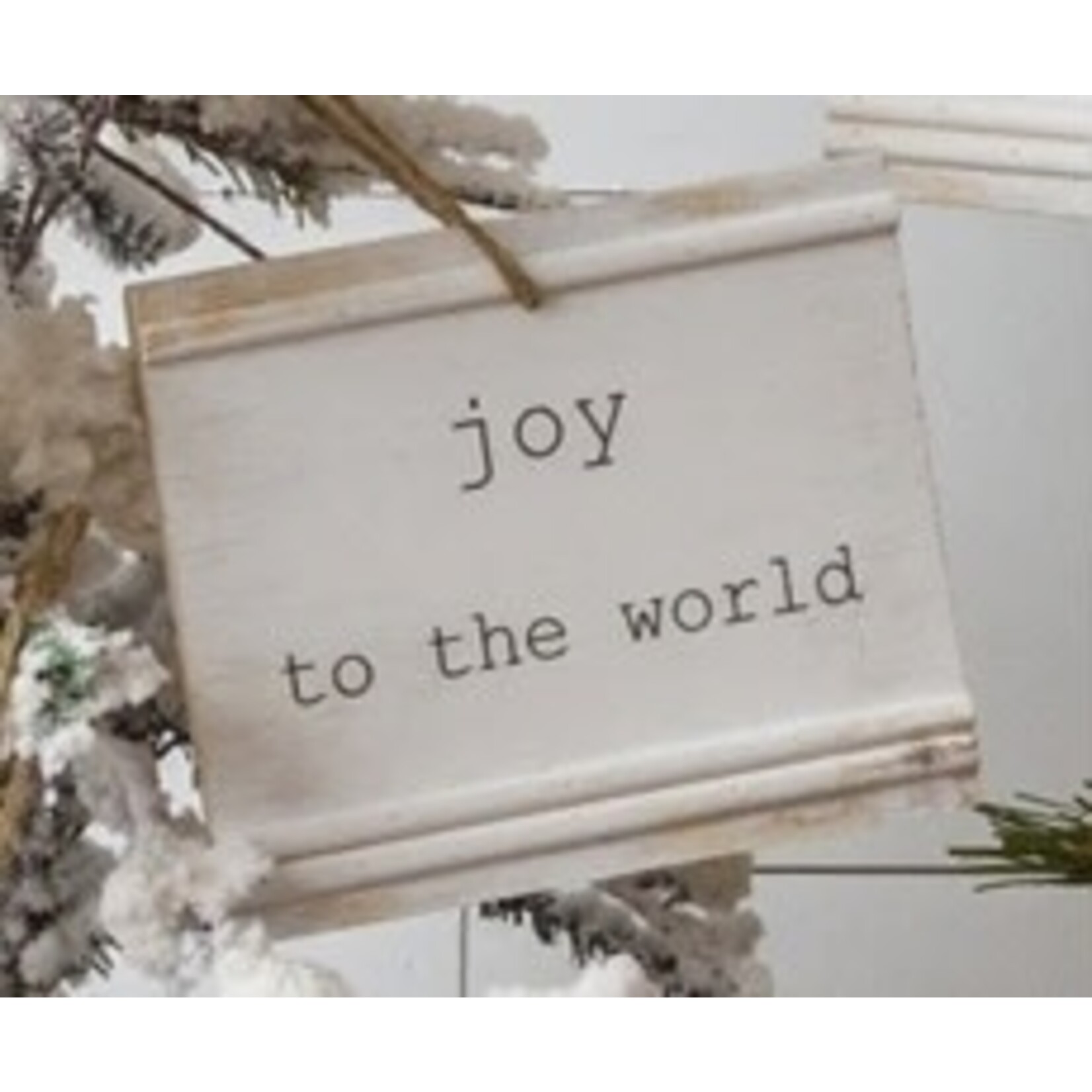 Audrey’s White Beadboard Winter Quotes Ornament