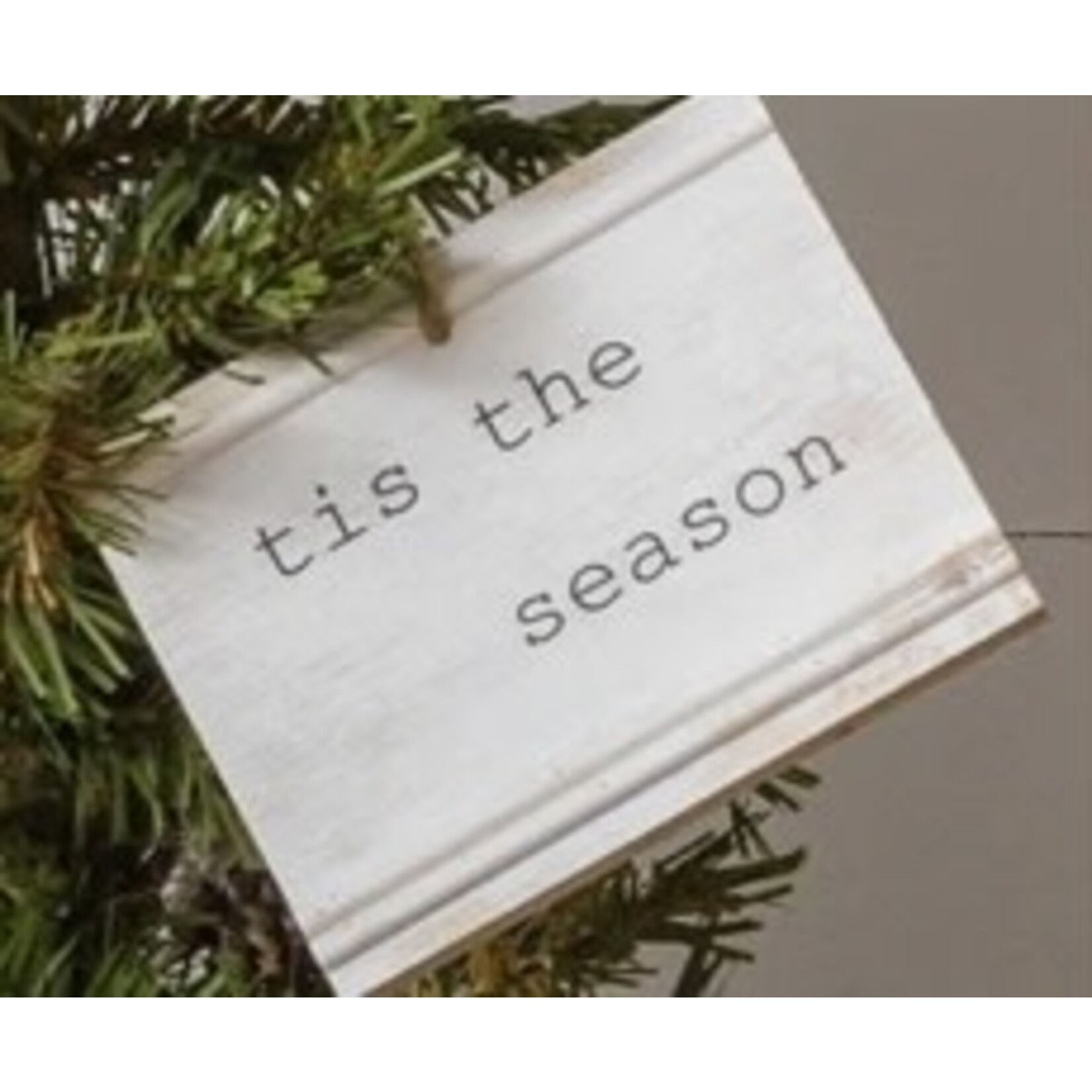 Audrey’s White Beadboard Winter Quotes Ornament