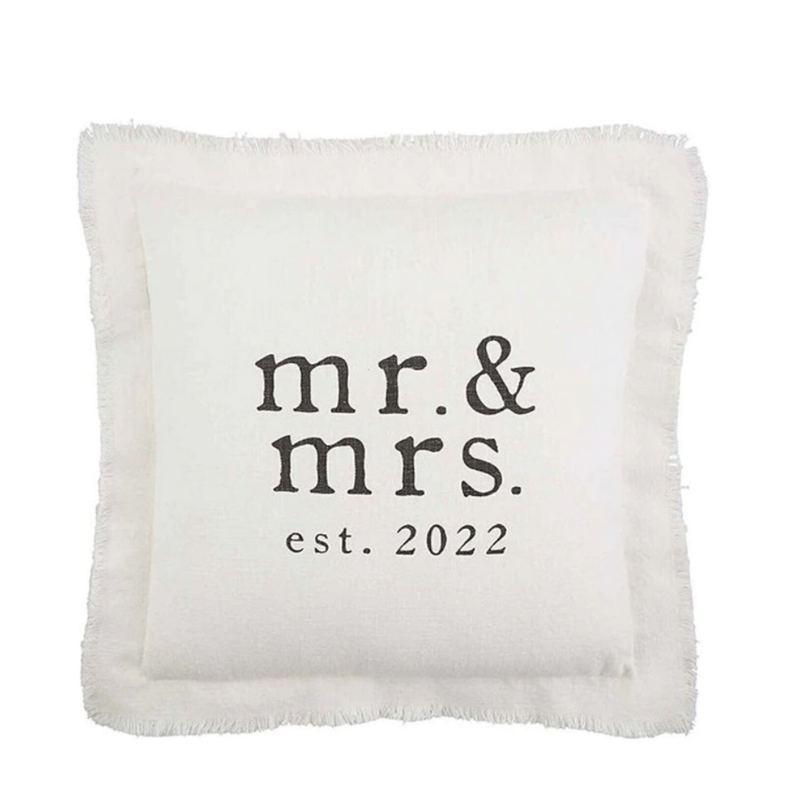Mudpie Mud Pie Mr. & Mrs. Est. 2022 Pillow